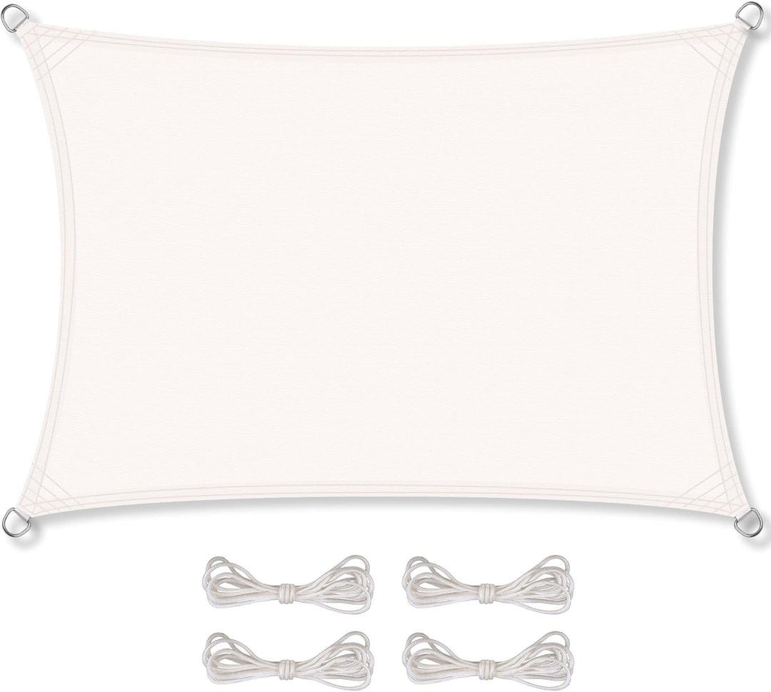 CelinaSun Sonnensegel PES Rechteck 2,5x3m weiss UPF 50+ Premium Sonnenschutz inkl Befestigungsseile
