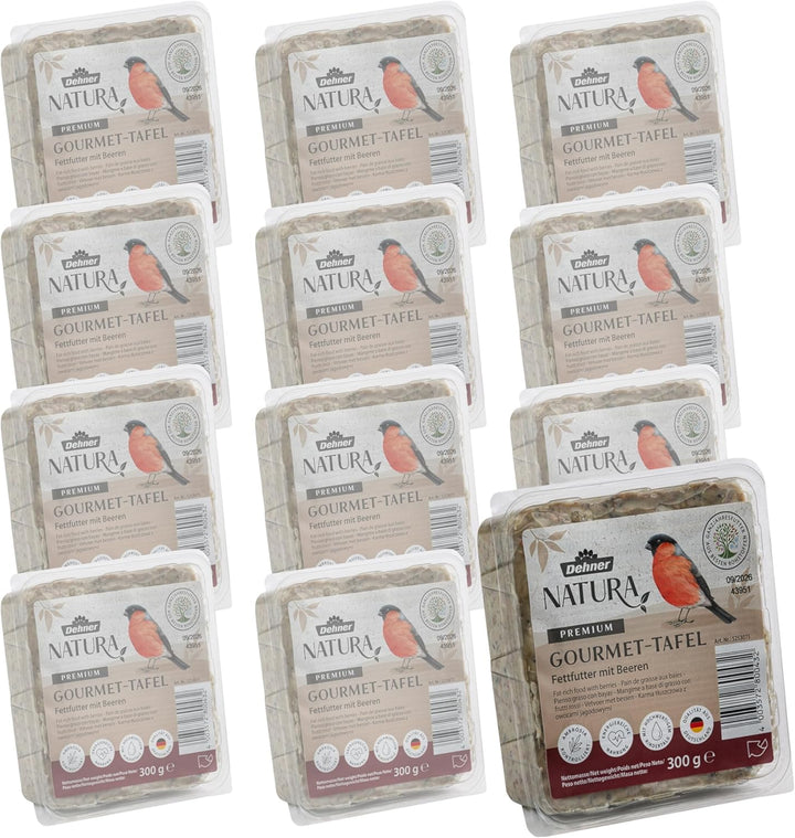 Dehner Natura Wildvogelfutter-Tafeln mit Beeren, 12 x 300 g (3.6 kg) mit Beeren 300 g (12er Pack), m