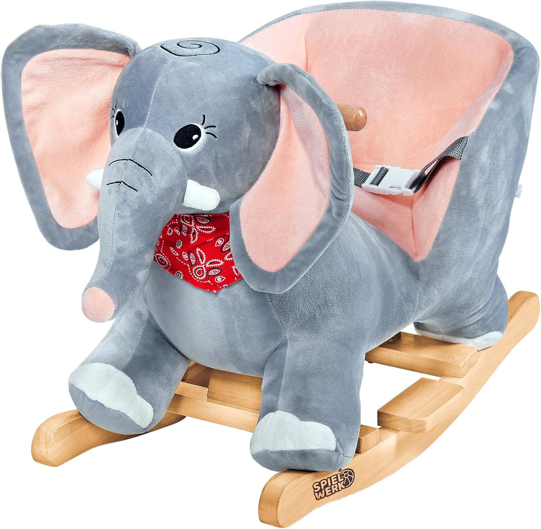 DEUBA® Schaukelelefant Schaukeltier Plüsch Schaukel Wippe Pferd Einhorn Kinder Baby Spielzeug Sound-