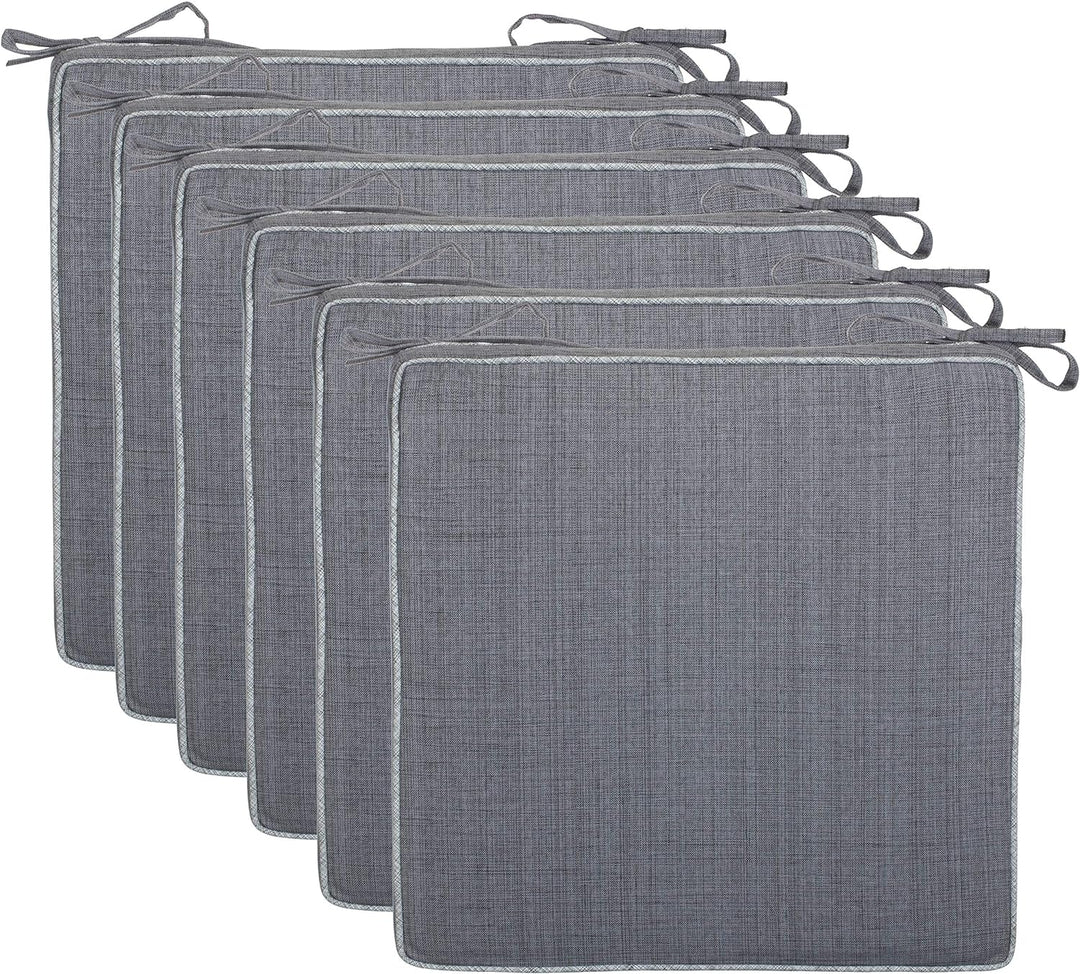 Brandsseller Outdoor Garten Sitzkissen Auflagen Kissen mit Paspel - Leinenoptik Uni - Schmutz- und W