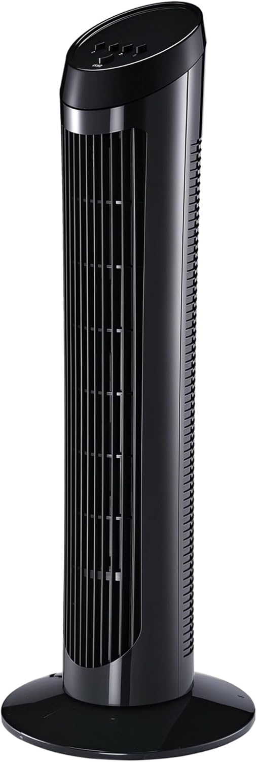 HOMCOM Standventilator 45 W Turmventilator Ventilator leise 3 Belüftungsstufen, 70° Oszillation, ABS