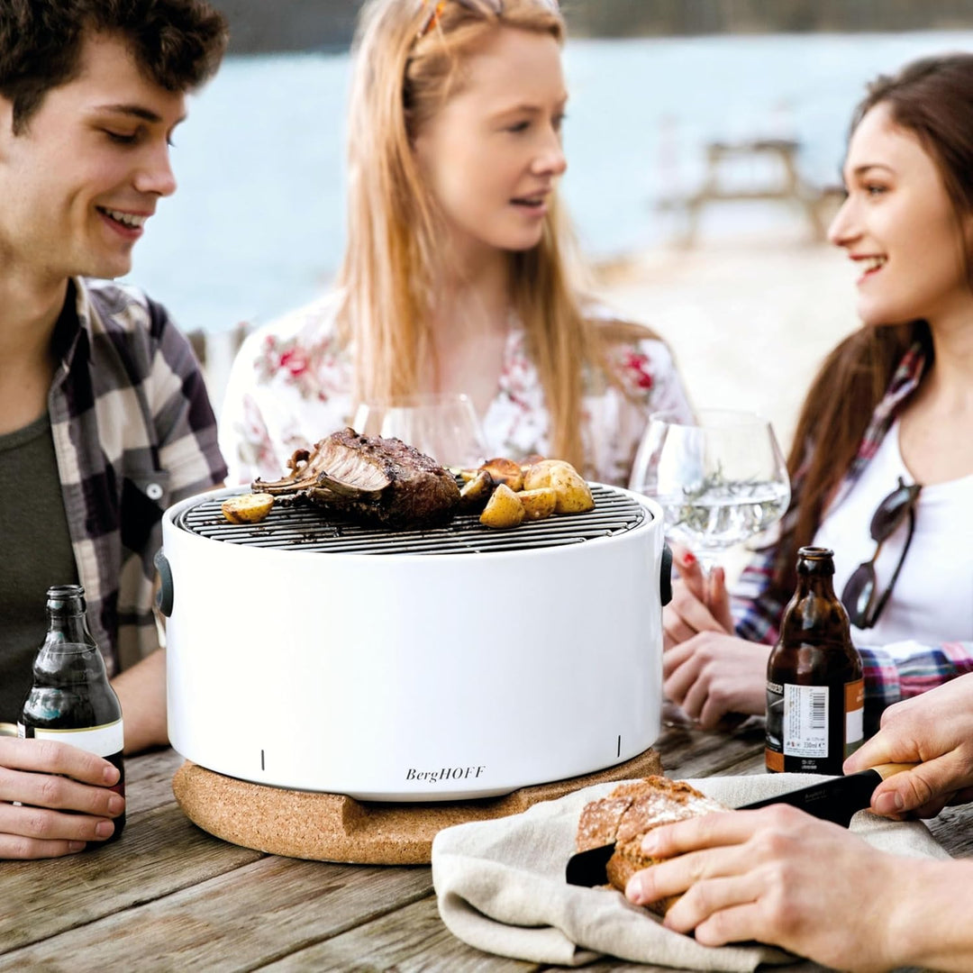 BergHoff Tischgrill Leo (Holzkohlegrill tragbar, Camping Grill inkl. Zubehör, Tragbarer Reisegrill k