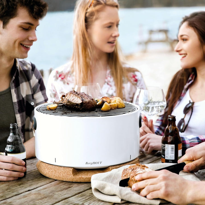 BergHoff Tischgrill Leo (Holzkohlegrill tragbar, Camping Grill inkl. Zubehör, Tragbarer Reisegrill k