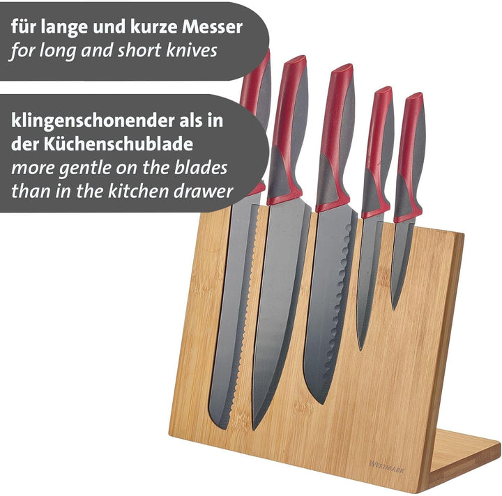 Westmark Messerblock – Magnetischer Messerhalter aus Holz mit Magnetkern, stabile Halterung für Küch