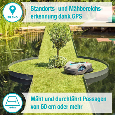 Gardena Mähroboter smart SILENO life 750 m² Set: Innovative LONA AI-Technologie, Steuerung per App,