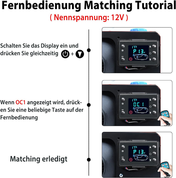 NAIZY Dieselheizung 12V 8KW Diesel Standheizung Lufterhitzer Air Diesel Heizung mit LCD-Bildschirm &