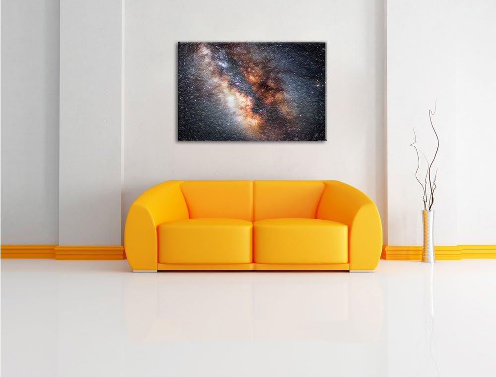 Pixxprint Zentrum der Milchstrasse Kunst Buntstift Effekt, Format: 100x70 auf Leinwand, 100x70