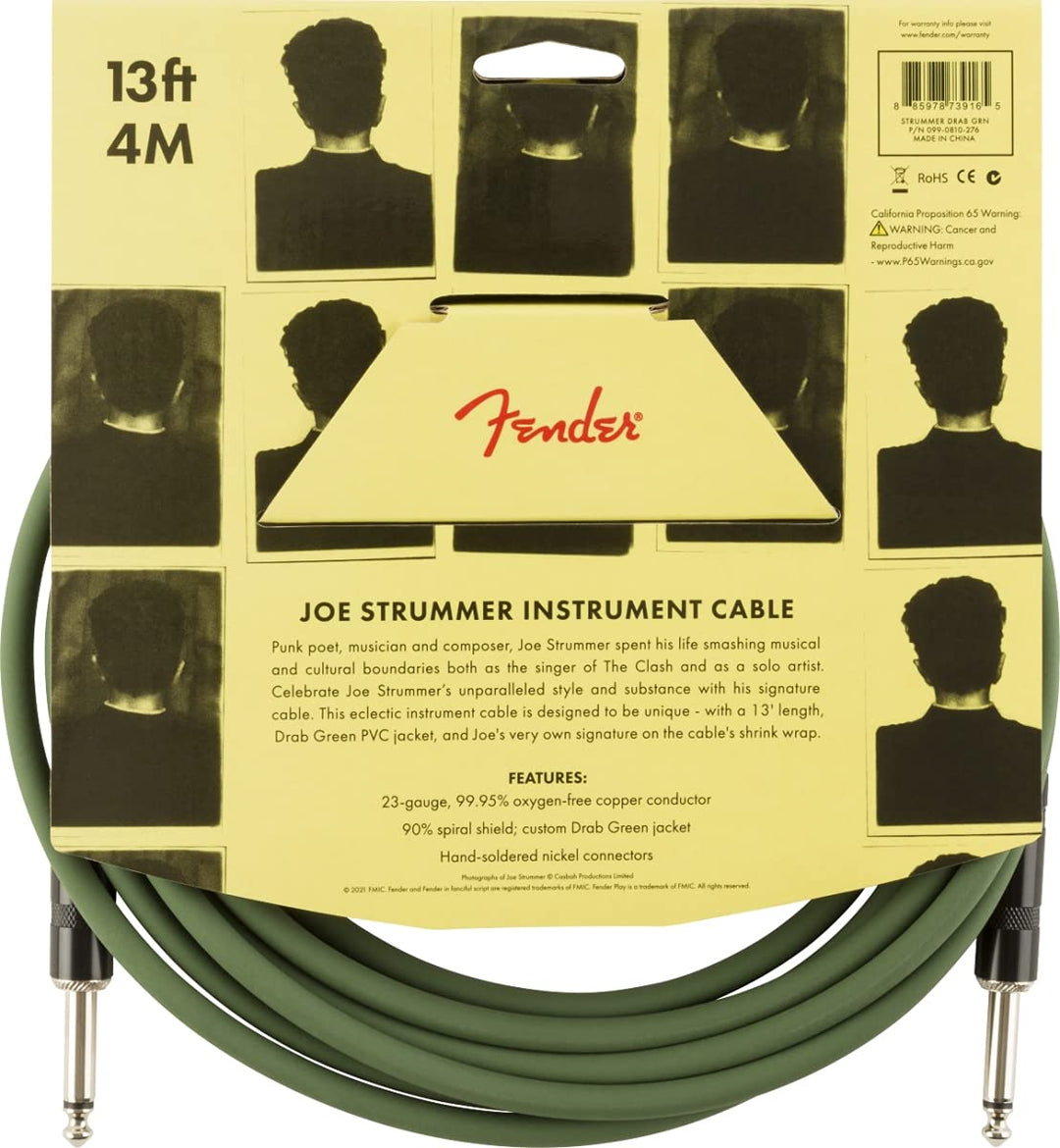 Fender® »STRUMMER PRO CABLE - GRAB GREEN« Joe Strummer Signature Instrumentenkabel - 4 Meter