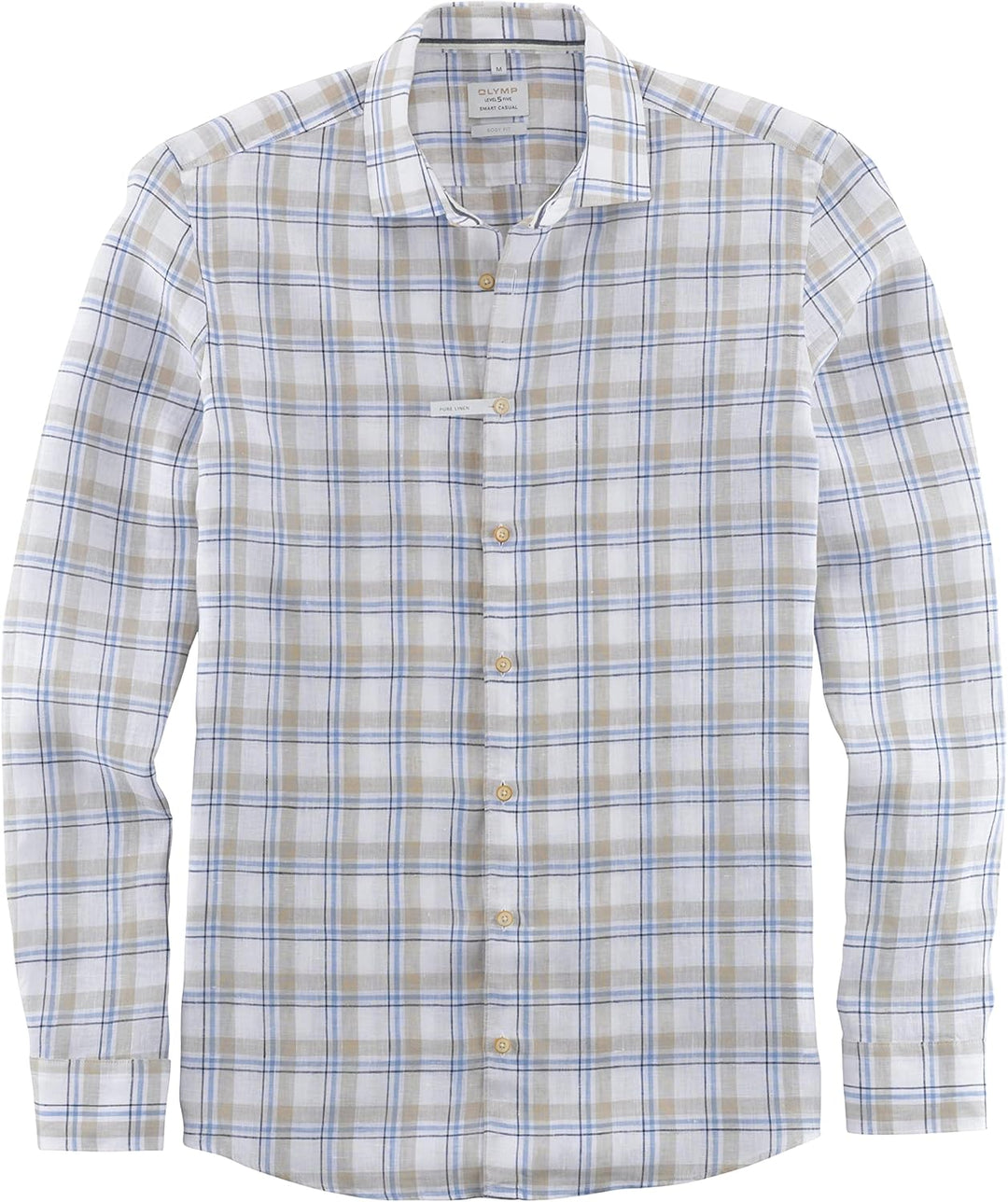 OLYMP Herren Freizeithemd Langarm Level Five Smart Casual,Body fit,Kent-Kragen M Blau 15, M Blau 15