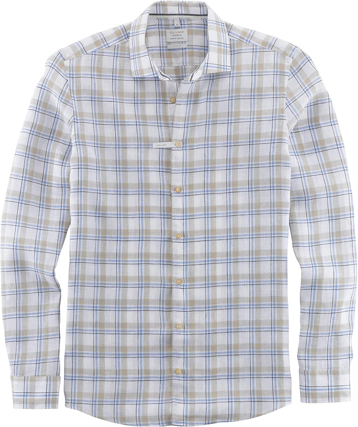 OLYMP Herren Freizeithemd Langarm Level Five Smart Casual,Body fit,Kent-Kragen M Blau 15, M Blau 15