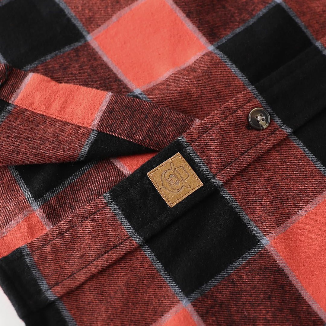 Dubinik® Flanellhemd Herren Button Down Kariert Baumwollhemd Freizeithemd Hemd Herren Langarm mit Zw