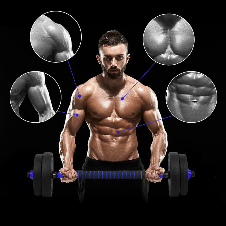 wuuhoo® 2in1 Fitness Hantelset Jimmy, 30mm Kurzhantelset Kurzhantelstange und Langhantelstange mit G