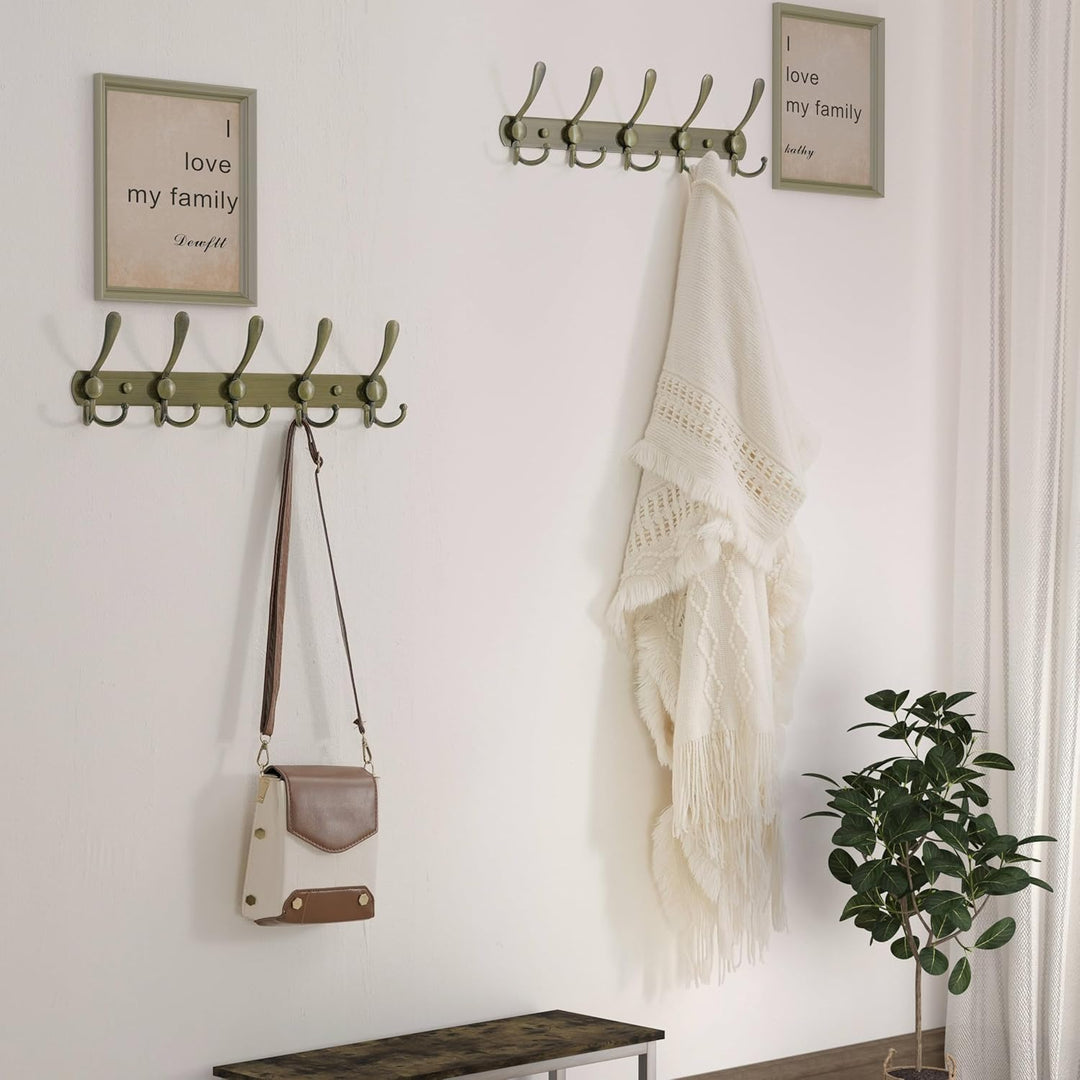 Dseap Garderobenleiste - Schwerlast Garderobenhaken Mit 5 Dreifachhaken, Edelstahl Wandgarderobe, Kl
