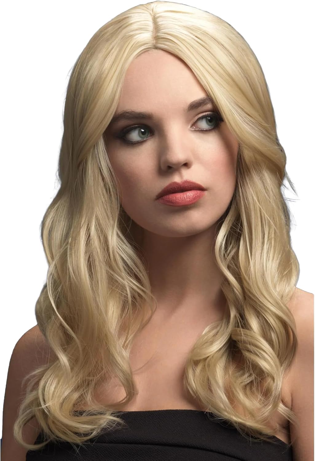 Fever Khloe Wig, Pastel Ombre, Long Wave with Centre Parting, 26inch/66cm Rainbow, Rainbow