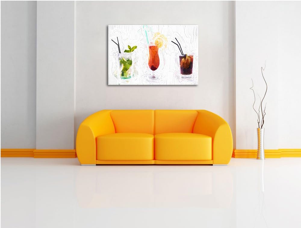 fruchtig frische Cocktails Deluxe Format: 100x70 cm auf Leinwand, XXL riesige Bilder fertig gerahmt