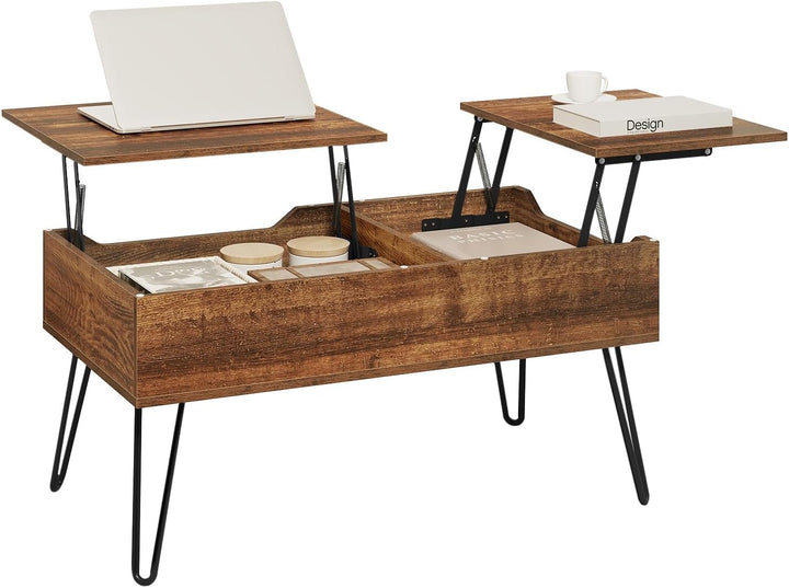 WOLTU Couchtisch, höhenverstellbarer Wohnzimmertisch, Kaffeetisch, Auszug, Versenkbarer Couchtisch,