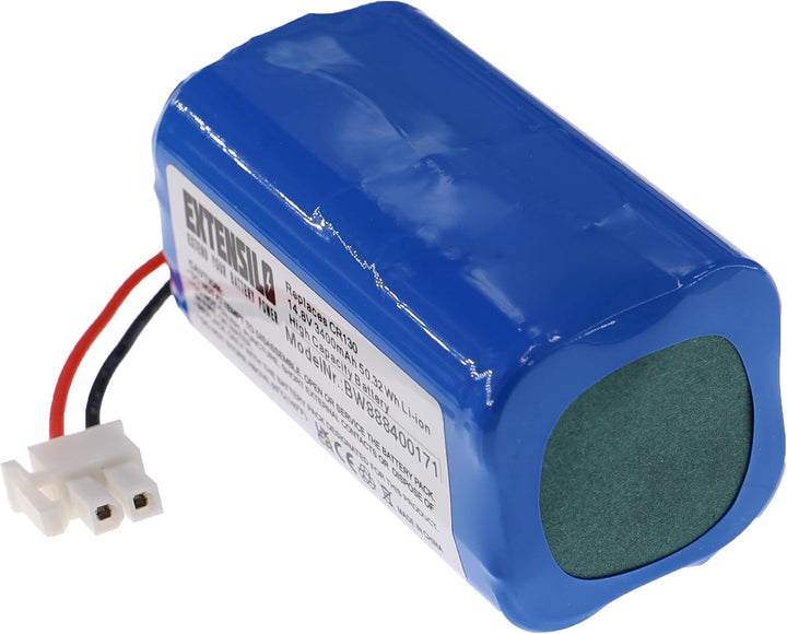 EXTENSILO Akku kompatibel mit Zaco A4, A6, A8, A9, A8s, A9s Home Cleaner Heimroboter (3400 mAh, 14,8