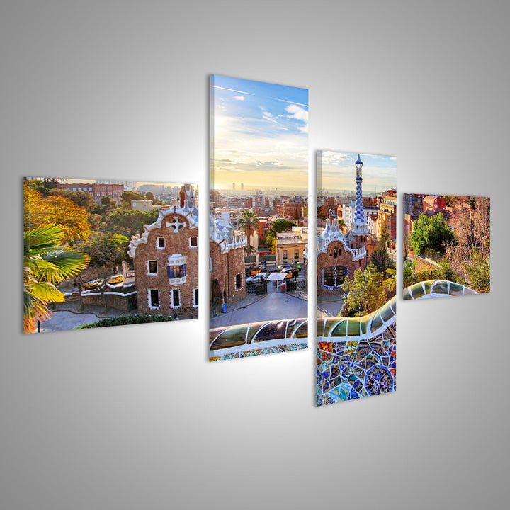 islandburner Bild auf Leinwand Barcelona - Park Guell, Spanien Wandbild, Poster, Leinwandbild IIW-4L