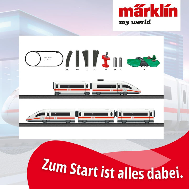 Märklin My World Startpackung “Ice 3” - elektrischer Hochgeschwindigkeitszug 63 cm mit Fernsteuerung