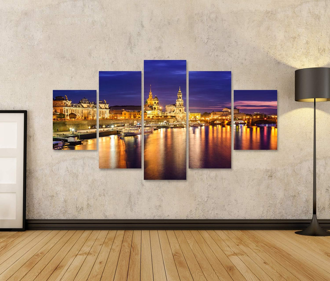 islandburner Bild auf Leinwand Dresden Deutschland Skyline Downtown Elbe Fluss Bilder Wandbilder Pos
