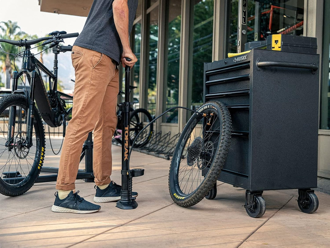 TOPEAK Unisex – Erwachsene Joeblow Standpumpen 74cm Schwarz-Gold, 74cm Schwarz-Gold