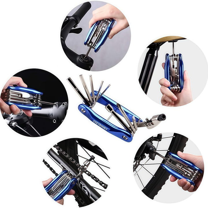 COZYROOMY Fahrrad Reifen Reparaturset - Reparatur Werkzeug Set mit 210 Psi-Minipumpe 10 in 1 Multito