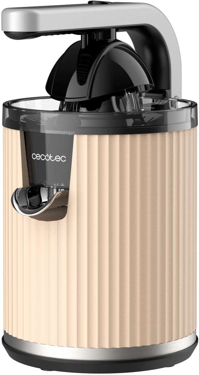 Cecotec Elektrische Zitruspresse mit Arm für Orangen und Zitrusfrüchte Xqueeze RetroJuice 600 Beige.