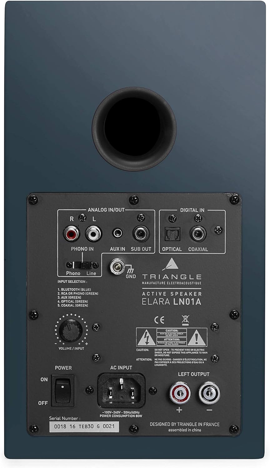 Active Speakers LN01A - Bluetooth Regallautsprecher mit 2 x 50W Verstärker - HD Audio - Phono/Optica