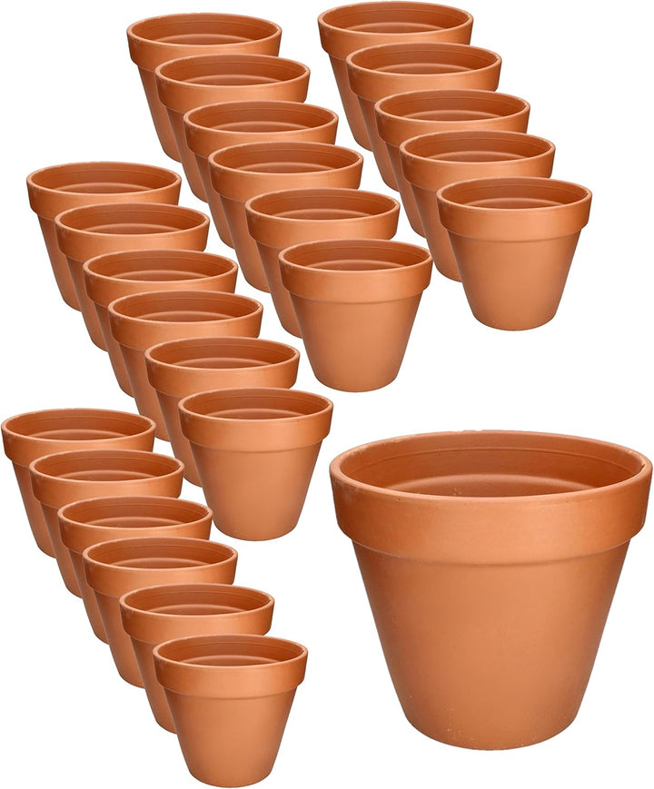 KOTARBAU® 24er Set Blumentopf aus Terrakotta ⌀ 6 cm Übertopf mit Rand für Innenräume und Gärten, Ter