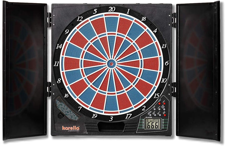 Dartautomat Karella CB-25, Tunierausführung, elektronische Dartscheibe mit 29 Spielen und 90 Variant
