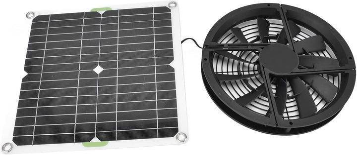 Fafeicy Solarpanel-Lüfter-Kit, 100 W 2 A Wasserdichter Lüftungsgehäuse-Abluftventilator, 23–24% Umwa