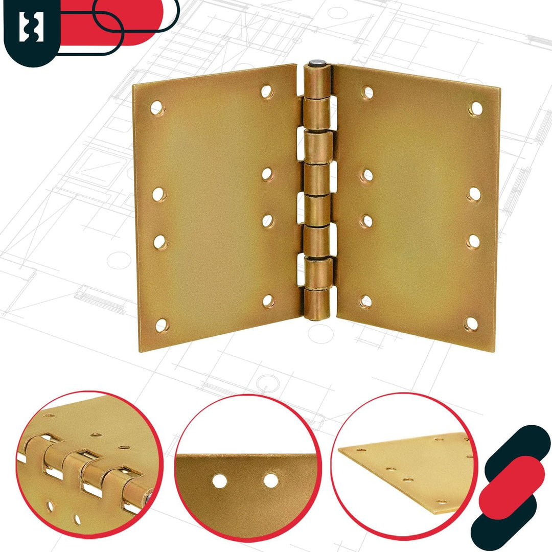 KOTARBAU® 10 Stück Türscharniere 100 mm x 150 mm Gerollt Verzinkt Gelb Kantige Scharniere Möbelband