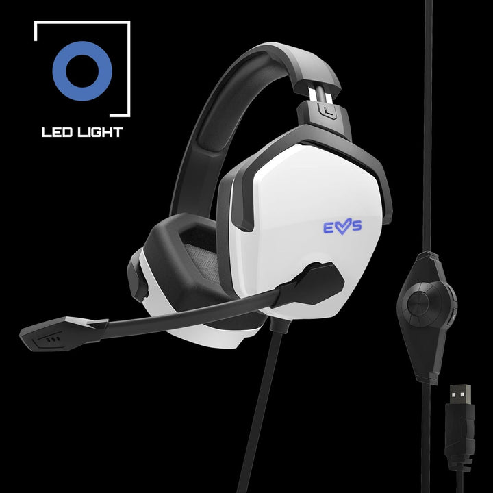 Energy Sistem Gaming Headset ESG 4 Surround 7.1 White (Kopfhörer LED-Beleuchtung, 7.1 Surround-Sound