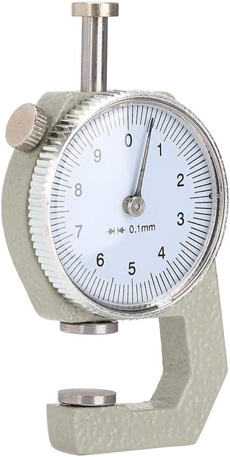 Dickenmessgerät, 0-10 mm x 0,1 mm Präzisionsgenauigkeit Rundes Zifferblatt Anzeige Dickenprüfzifferb