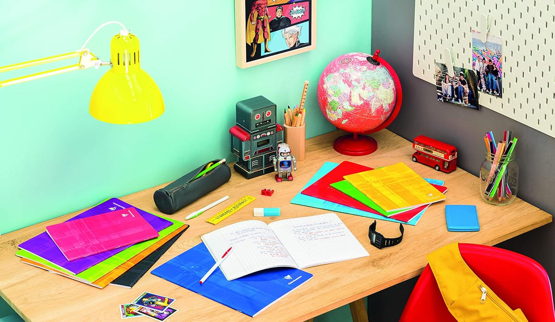 Clairefontaine 331052C - Packung mit 25 Schulheften DIN A4, 16 Blatt, 90g, grüne Lineatur 2 liniert