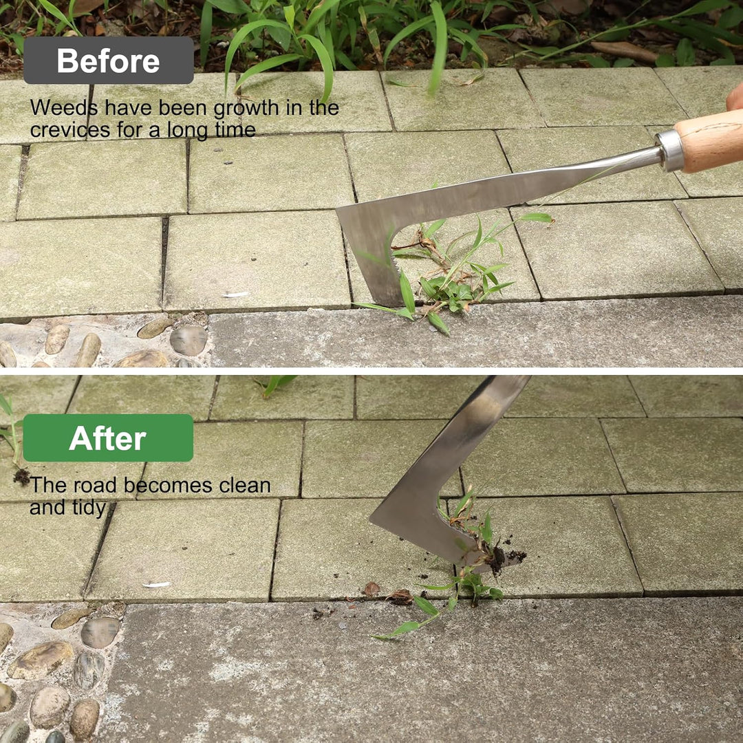 DEWINNER Garten Werkzeuge Set, 12 Stück Schwerlast Edelstahl Gartenarbeit Kit, Non-Slip Holzgriff, M