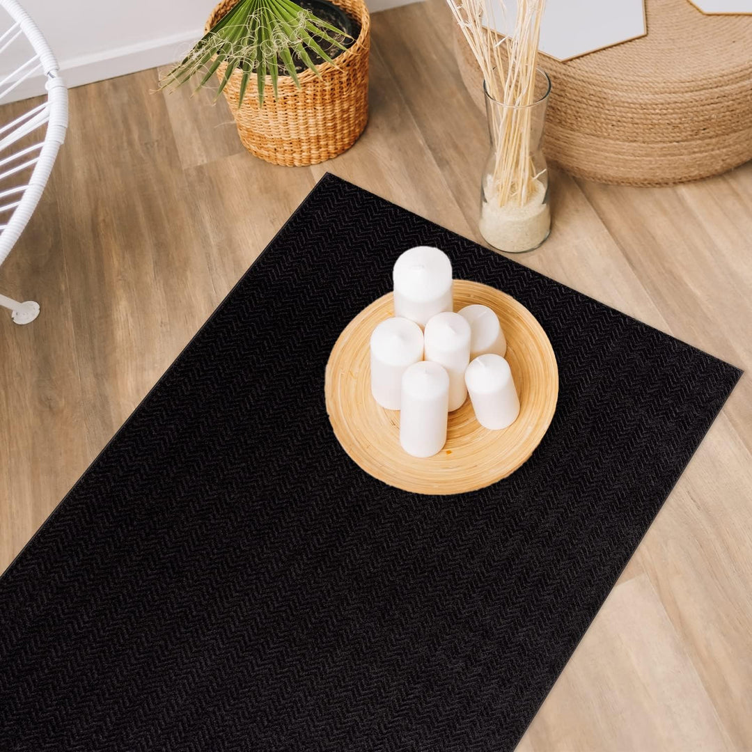 payé Teppich Wohnzimmer - Anthrazit - 120x170cm - Meliert Muster - Einfarbig - Hoch Tief Effekt - Ku