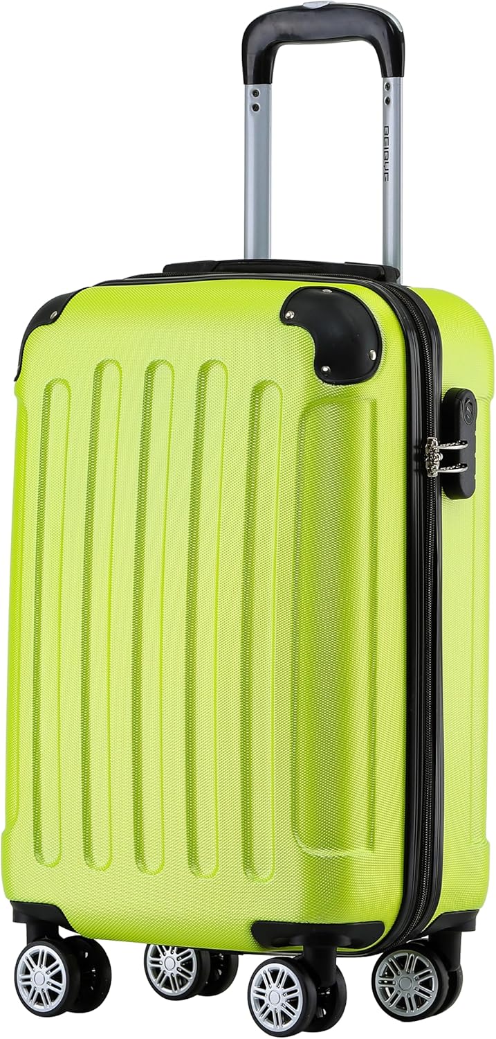BEIBYE Hartschalen-Koffer Trolley Rollkoffer Reisekoffer Handgepäck 4 Rollen (M-L-XL-Set) (Gruen, M)