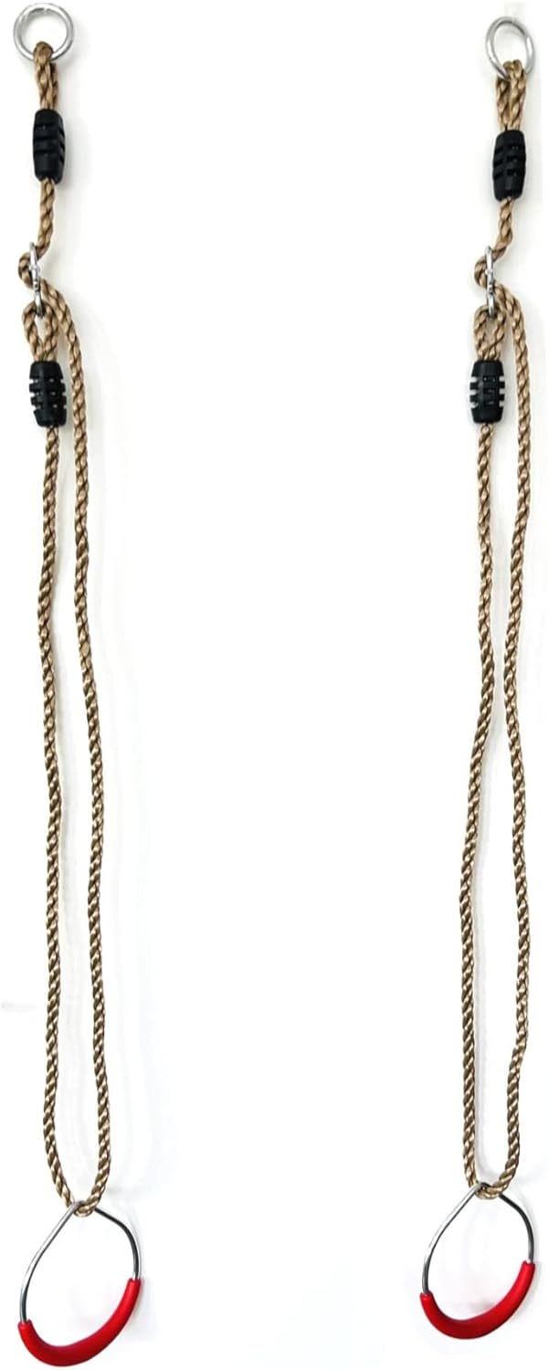 3in1 Schaukelset, Turnringe + Holztrapez + Schaukelbrett incl. Seilset zum Einhängen (Turngeräte Set