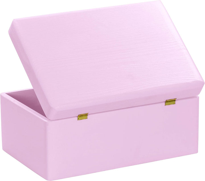 LAUBLUST Grosse Holzkiste mit Deckel - 30x20x14cm, Rosa, FSC® | Allzweck-Kiste aus Holz - Aufbewahru