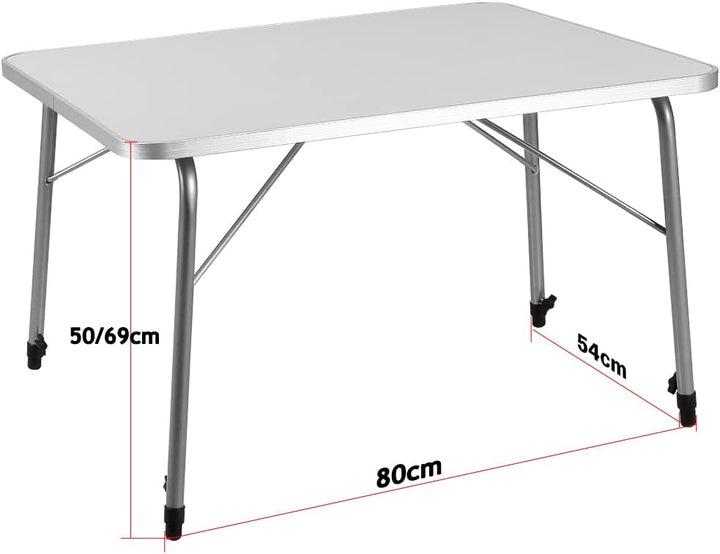 Casaria® Campingtisch klappbar Klapptisch Camping Beine höhenverstellbar 80x60cm Holz Alu Tisch falt