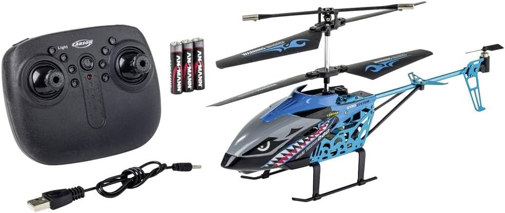 Carson 500507173 Easy Tyrann 280 2.4G 100% RTF blau – RC Heli, Ferngesteuerter Helikopter, Robustes