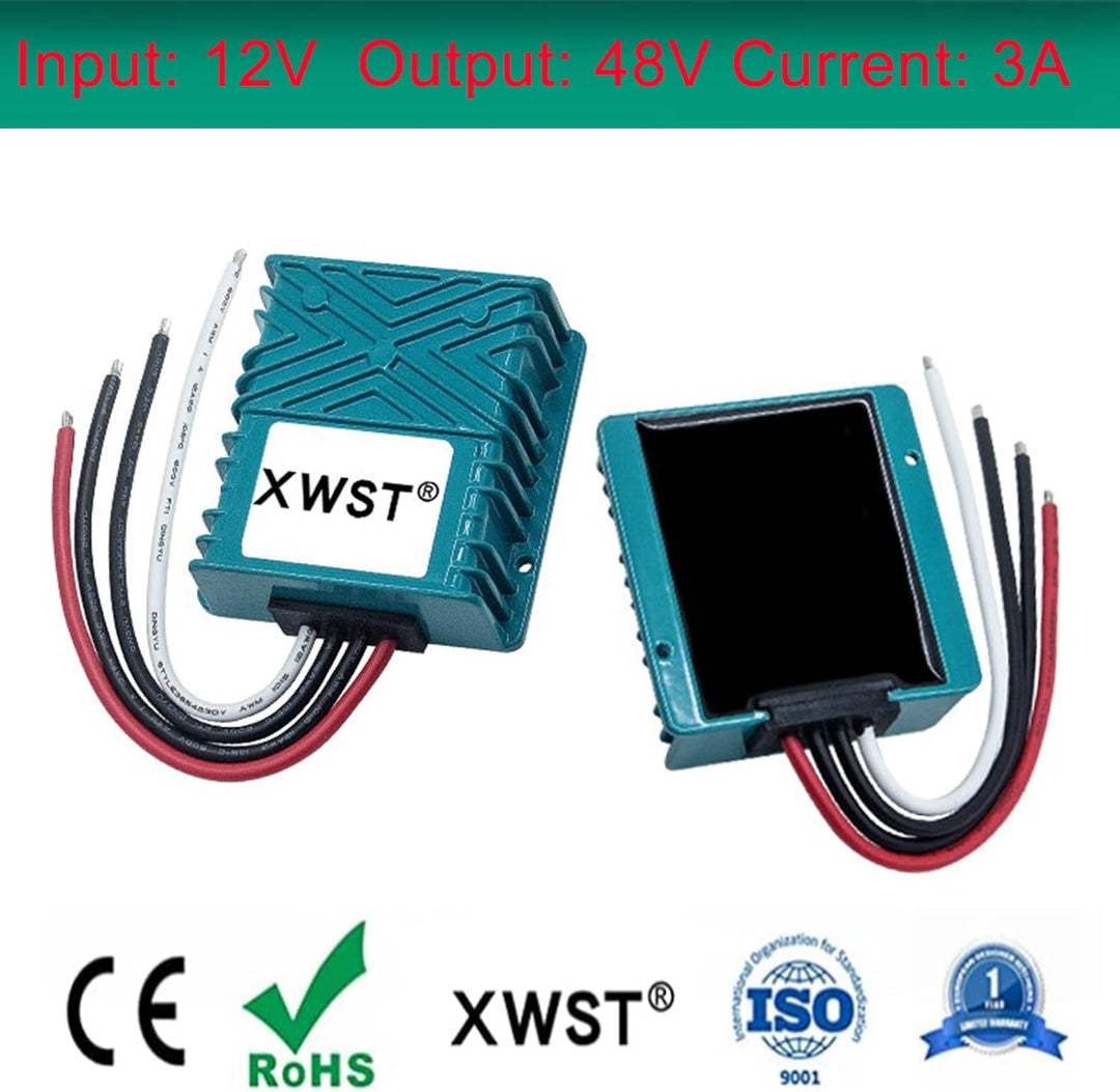 XWST Blaue Schale DC DC Spannungswandler 12V auf 48V Aufwärtswandler 3A 144W Wechselrichter Auto Net