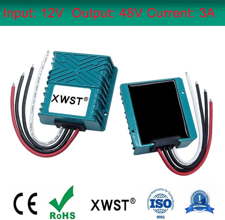 XWST Blaue Schale DC DC Spannungswandler 12V auf 48V Aufwärtswandler 3A 144W Wechselrichter Auto Net