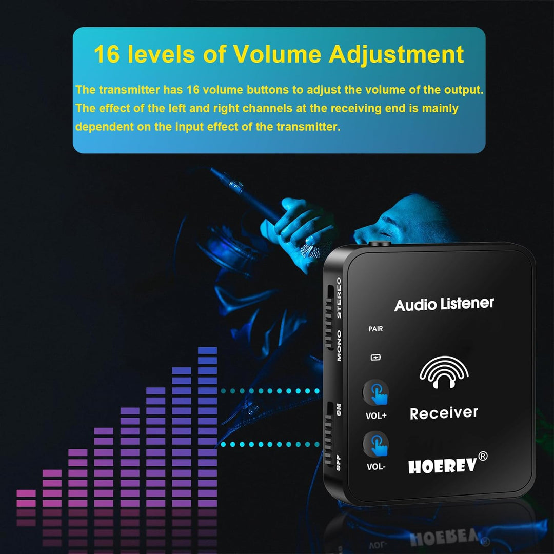 Hoerev In-Ear Monitoring Kopfhörer – Professionelles Audio und 2.4G Stereo Technologie, Hochleistung