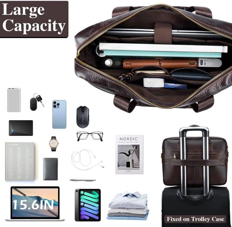 BAGZY Laptoptasche 15.6 Zoll Aktentasche Herren Umhängetasche Geschenk für Männer Handtasche für Mä