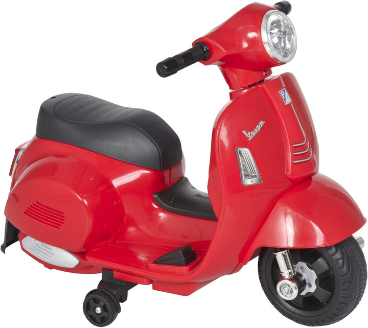 HOMCOM Vespa Elektromotorrad Kindermotorrad Elektrofahrzeug 18-36 Monate 3 km/h LED-Licht Sound PP-K