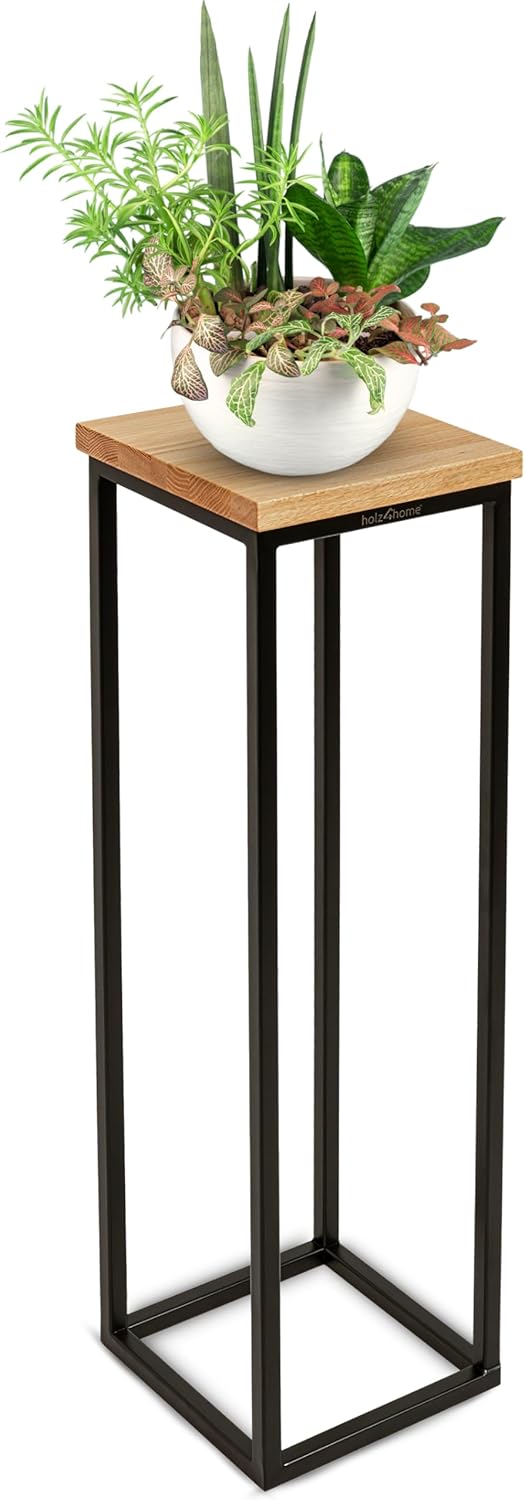 holz4home® Dekoständer aus massiv Eichenholz I Blumenständer Natur Geölt I Höhe: 70 cm I Dekosäule m