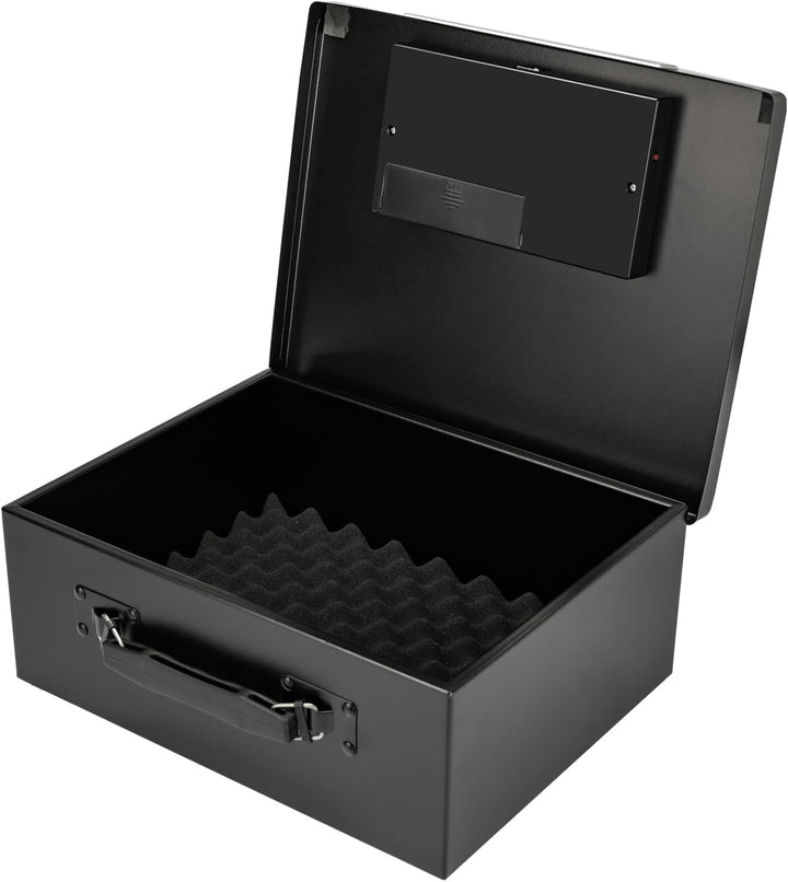 HMF 1006-02 Dokumentenbox mit Elektronikschloss | 32,5 x 25,5 x 12,5 cm | DIN A4 | Schwarz
