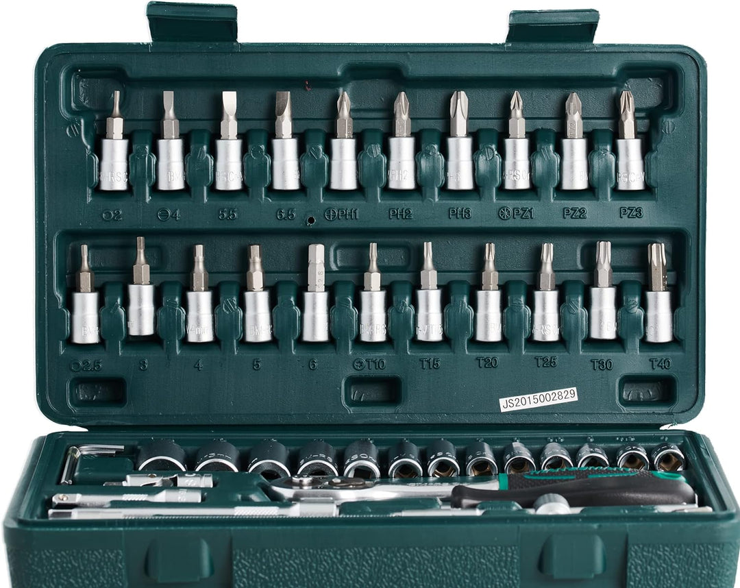 Brüder Mannesmann Werkzeug M 2040 Steckschlüsselsatz 1/4", 46-tlg Single, Single